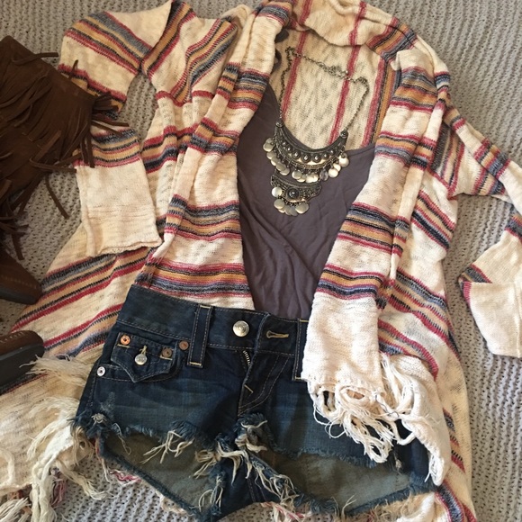 • Forever 21 long fringe sweater cardigan - Picture 4 of 8